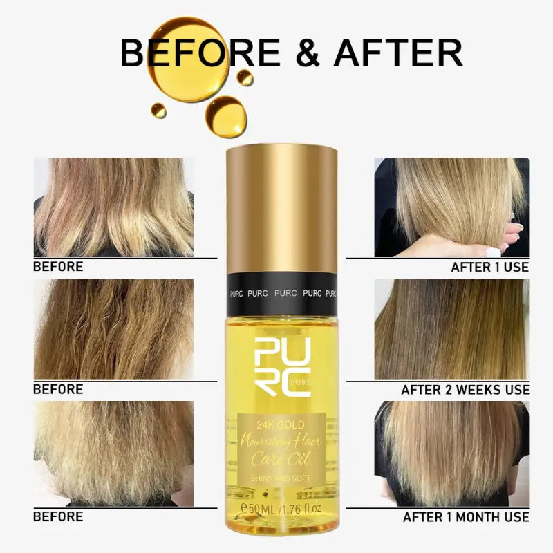 Huile Cheveux Nourrissant à la Coco - Pure 24K-Huile pour Cheveux-