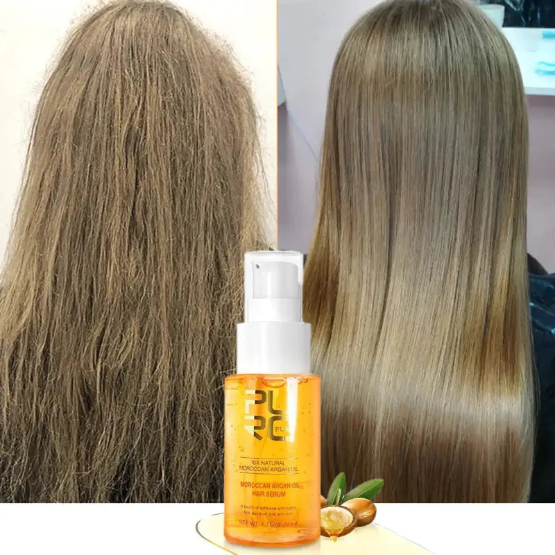 Soin Cheveux Abimés à l'Huile d'Argan - Pure-Sérum pour Cheveux-