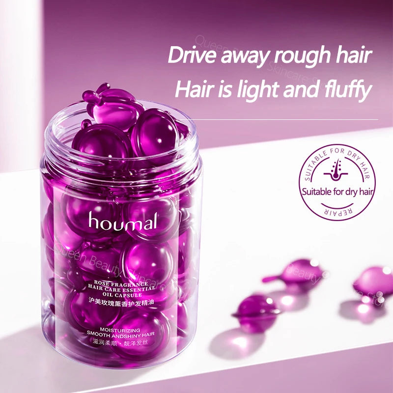 Soin Cheveux Réparateur à la Rose - Houmal-Sérum pour Cheveux-